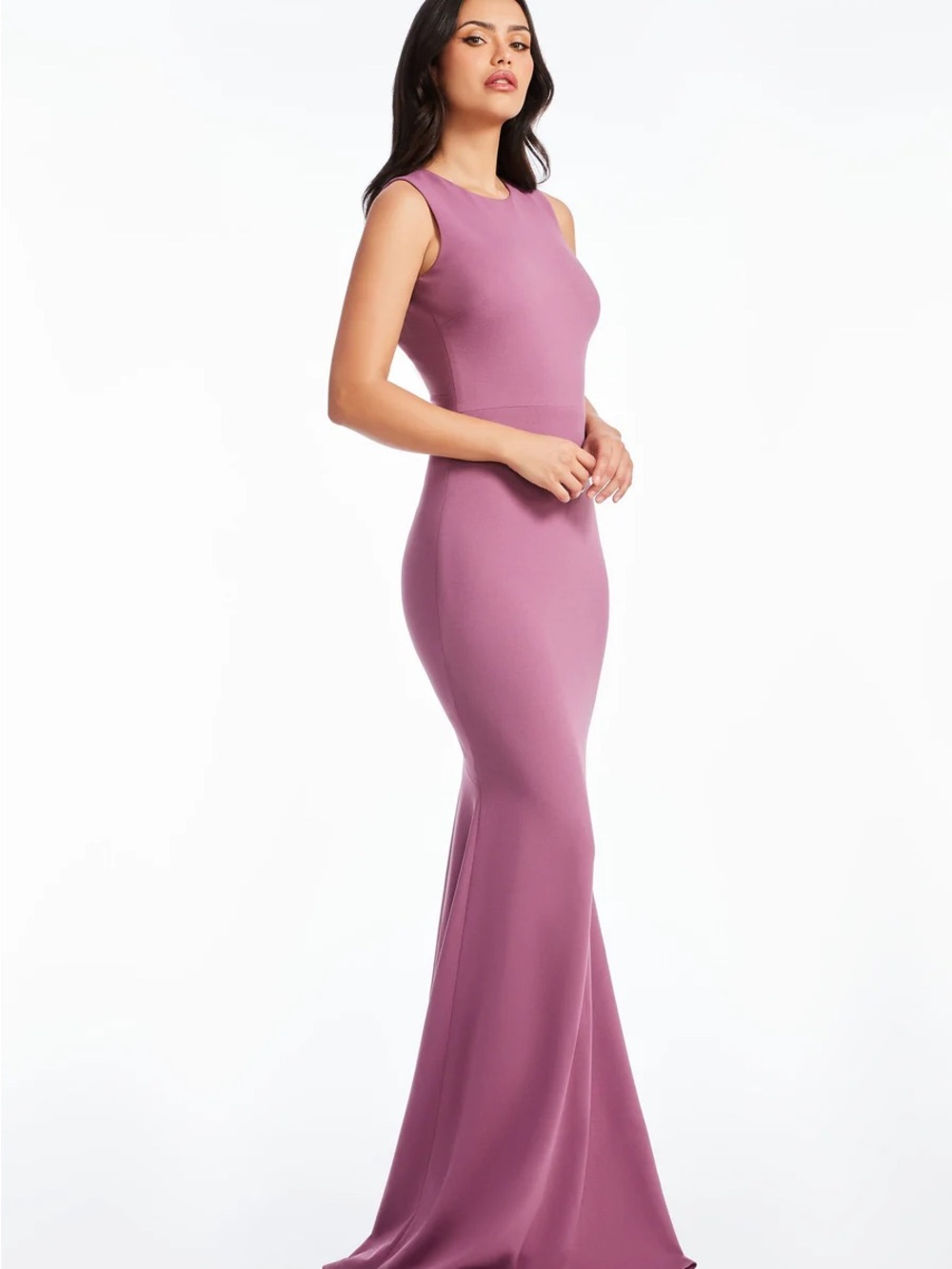 Dress the Population Sleeveless Maxi Mermaid Gown - Mauve Pink